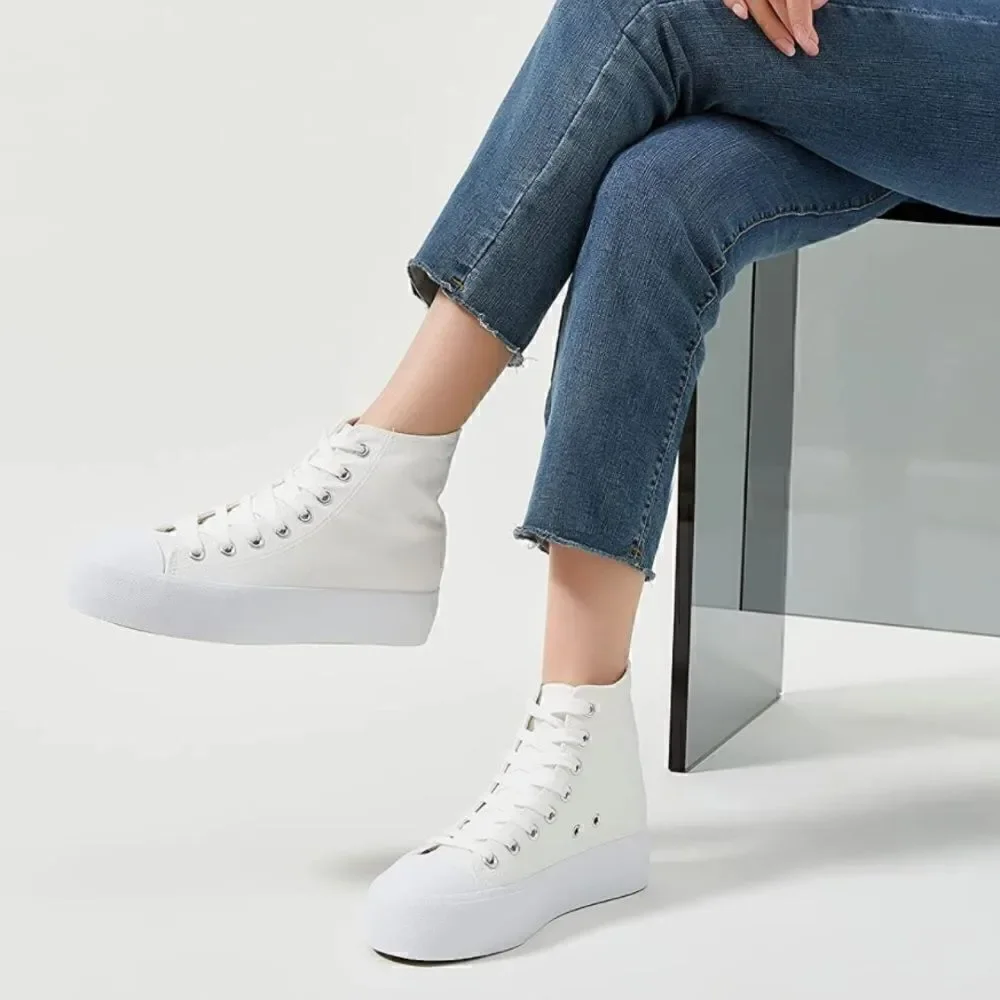 Platform Canvas High Top Sneakers